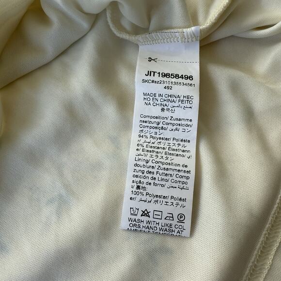 SHEIN Floral Slip Dress Light Yellow Ditsy Lettuce Hem Y2K Style Size Medium - Picture 7 of 10